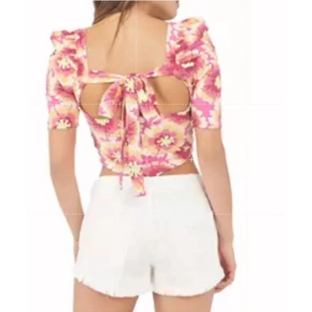NWT Free People‎ Give Me More Crop Top in Black Combo (Green)